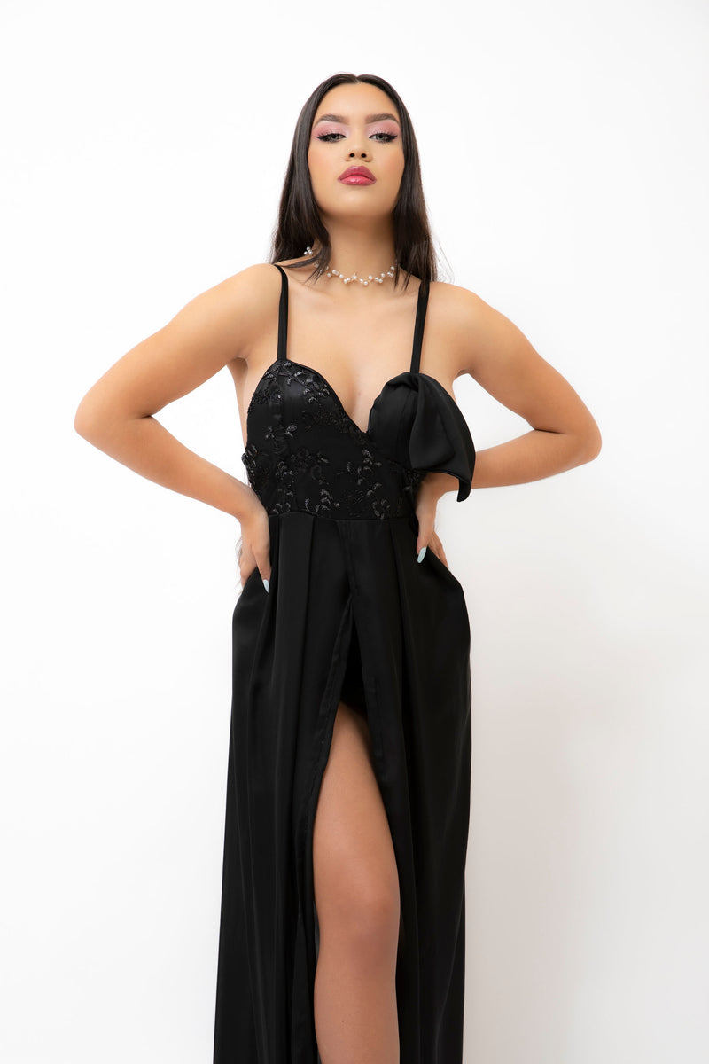 evangelina mini dress Black embellished dress | Evangelina