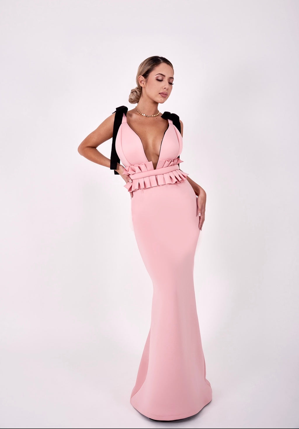 Pink Plunging Gown